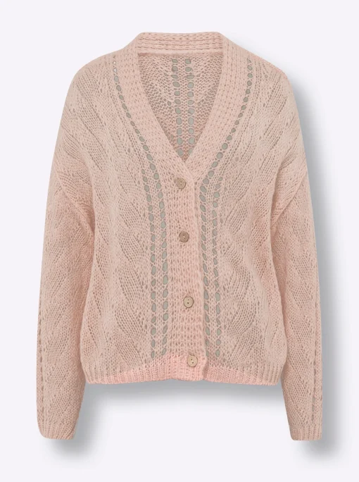 Strickjacke mit Holz-Optik-Knöpfen