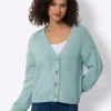 Strickjacke mit Knöpfen in Holz-Optik