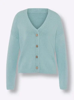 Strickjacke mit Knöpfen in Holz-Optik