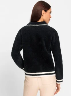 Strickjacke mit Kontrast-Akzenten