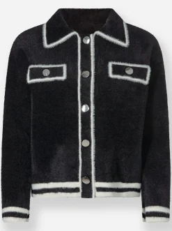 Strickjacke mit Kontrast-Akzenten