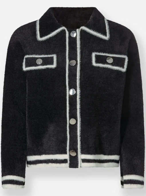 Strickjacke mit Kontrast-Akzenten