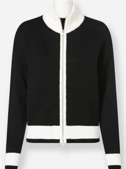 Strickjacke mit Kontrast-Akzenten