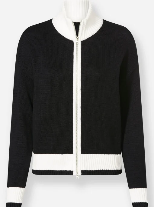 Strickjacke mit Kontrast-Akzenten