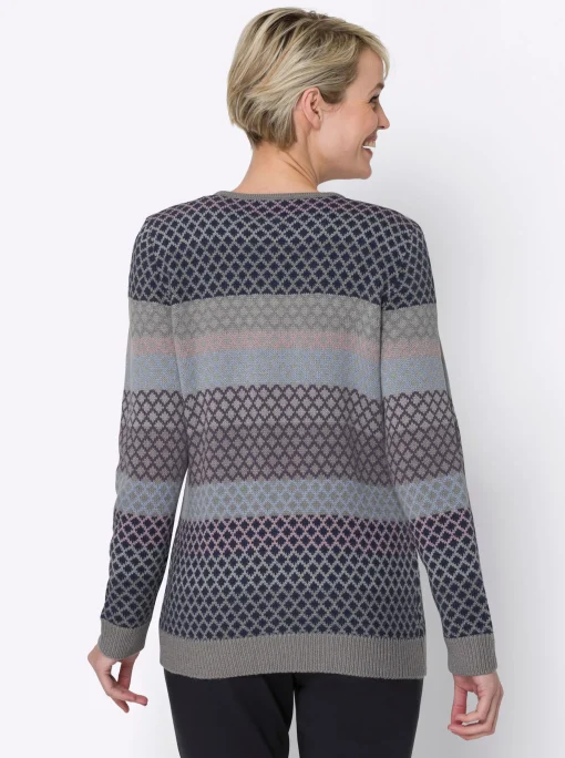 Strickjacke mit Reißverschluss, Jacquard