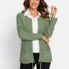 Strickjacke mit Tunnelzug am Saum