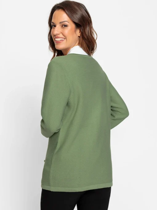 Strickjacke mit Tunnelzug am Saum
