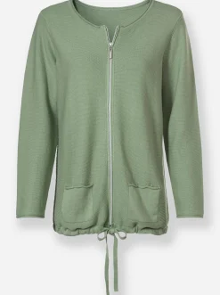 Strickjacke mit Tunnelzug am Saum