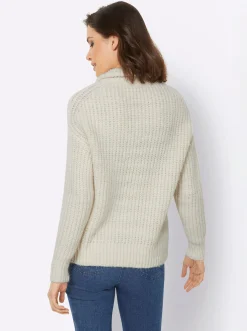 Strickjacke mit variablem Kragen