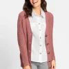 Strickjacke mit Zopf - und Rippenmuster