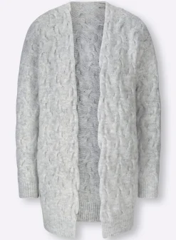Strickjacke mit Zopfmuster allover