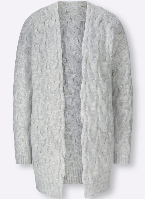 Strickjacke mit Zopfmuster allover