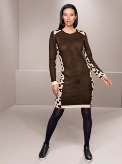 Strickkleid mit Leo-Muster