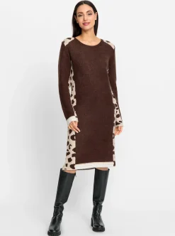 Strickkleid mit Leo-Muster