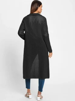 Strickmantel mit Ajourmuster