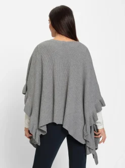 Strickponcho mit Volants