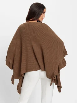 Strickponcho mit Volants