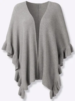 Strickponcho mit Volants