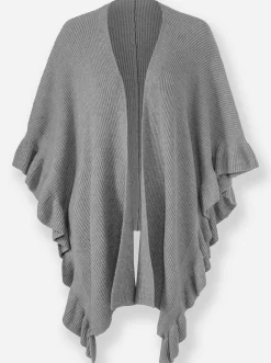 Strickponcho mit Volants