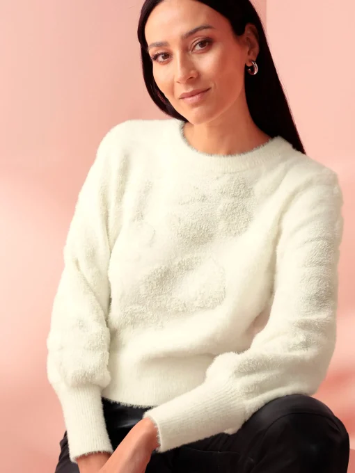 Strickpullover mit Ballon-Ärmel