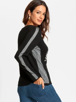 Strickpullover mit Glitzersteinchen