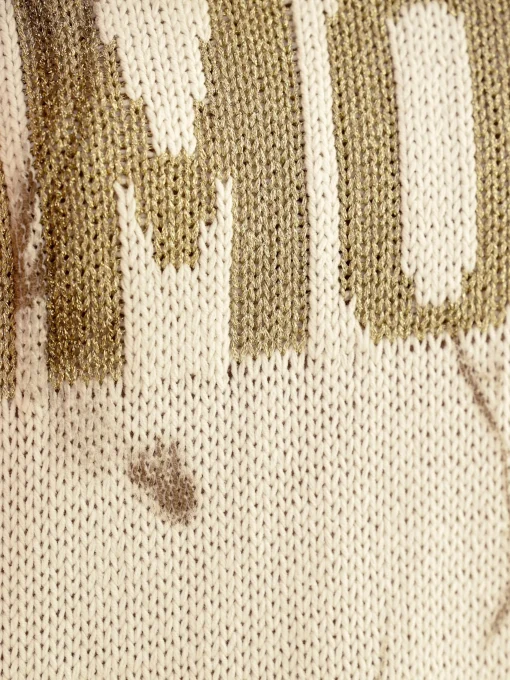Strickpullover mit Schriftzug