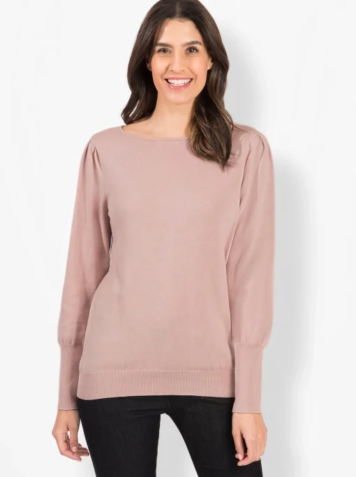 Strickpullover mit U-Boot-Ausschnitt