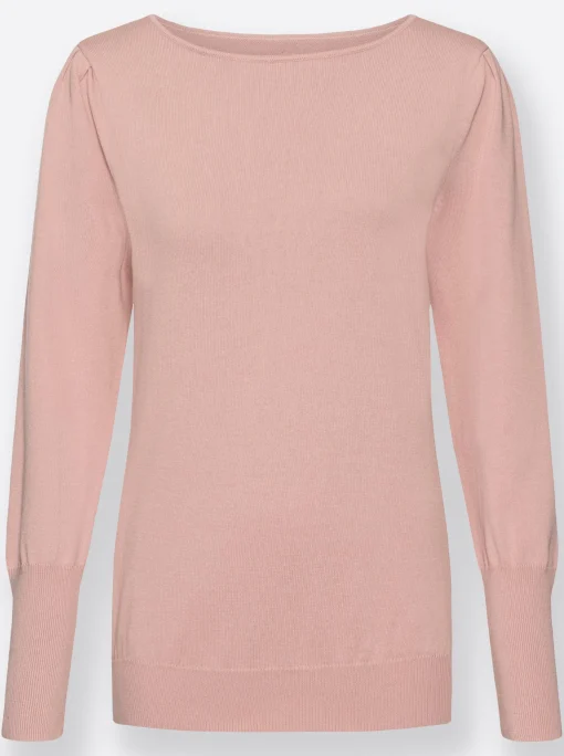Strickpullover mit U-Boot-Ausschnitt