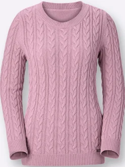 Strickpullover mit Zopfmuster