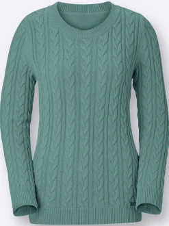 Strickpullover mit Zopfmuster