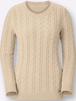 Strickpullover mit Zopfmuster