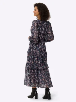 Stufenkleid mit Effektgarn, leicht transparent
