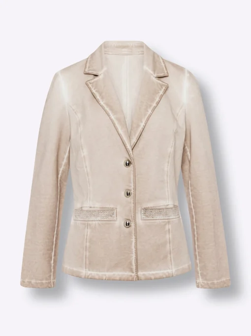 Sweatblazer mit Ziersteinen