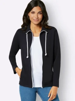 Sweatjacke aus Interlock-Jersey, formstabil