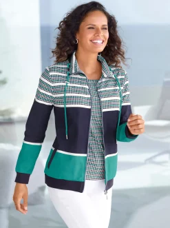Sweatjacke im Muster-Mix