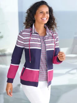 Sweatjacke im Muster-Mix
