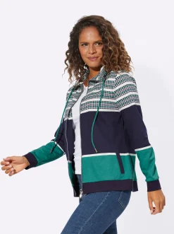 Sweatjacke im Muster-Mix