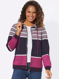 Sweatjacke im Muster-Mix