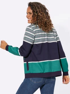 Sweatjacke im Muster-Mix