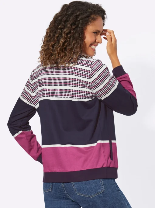Sweatjacke im Muster-Mix