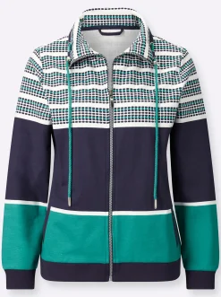Sweatjacke im Muster-Mix