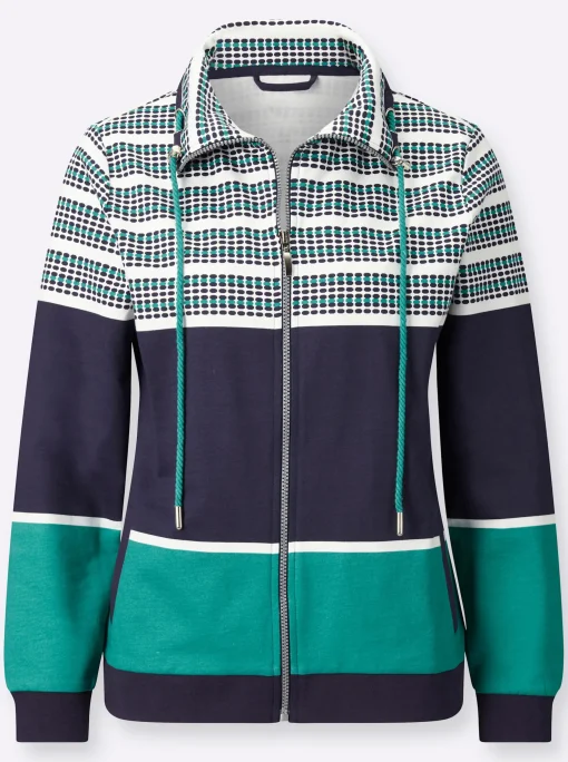 Sweatjacke im Muster-Mix