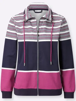 Sweatjacke im Muster-Mix
