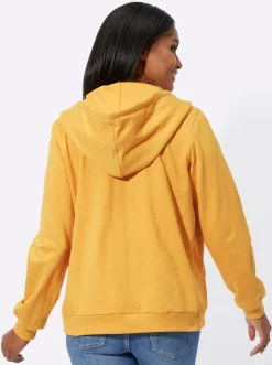 Sweatjacke mit Druck und Glitzersteinchen