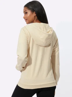 Sweatjacke mit Druck und Glitzersteinchen