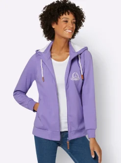 Sweatjacke mit Rippenbündchen
