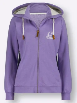 Sweatjacke mit Rippenbündchen
