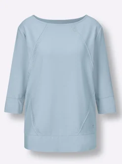 Sweatshirt im Lagenlook mit Webbesatz