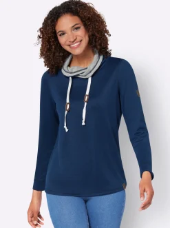 Sweatshirt in Melange-Optik