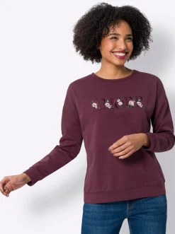 Sweatshirt mit Blumen-Stickerei